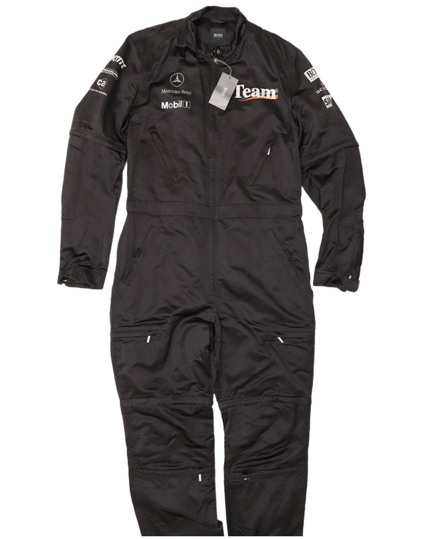 Hugo Boss Tuta grafica da uomo di Formula Uno taglia 110 2XL Sport di seta nera