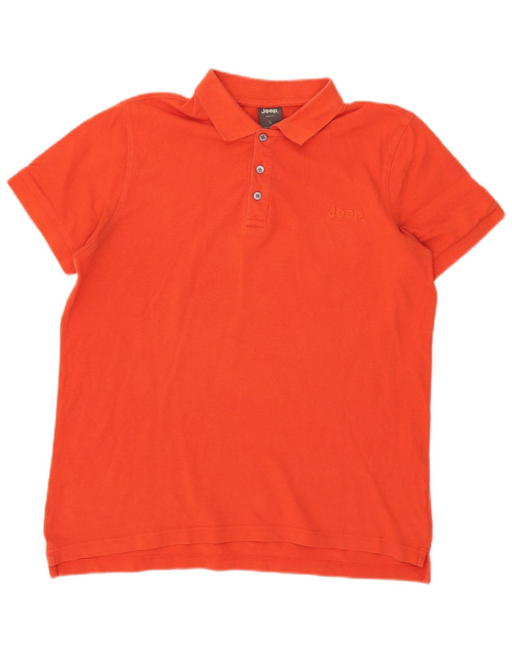 Polo da uomo Jeep Large in cotone arancione