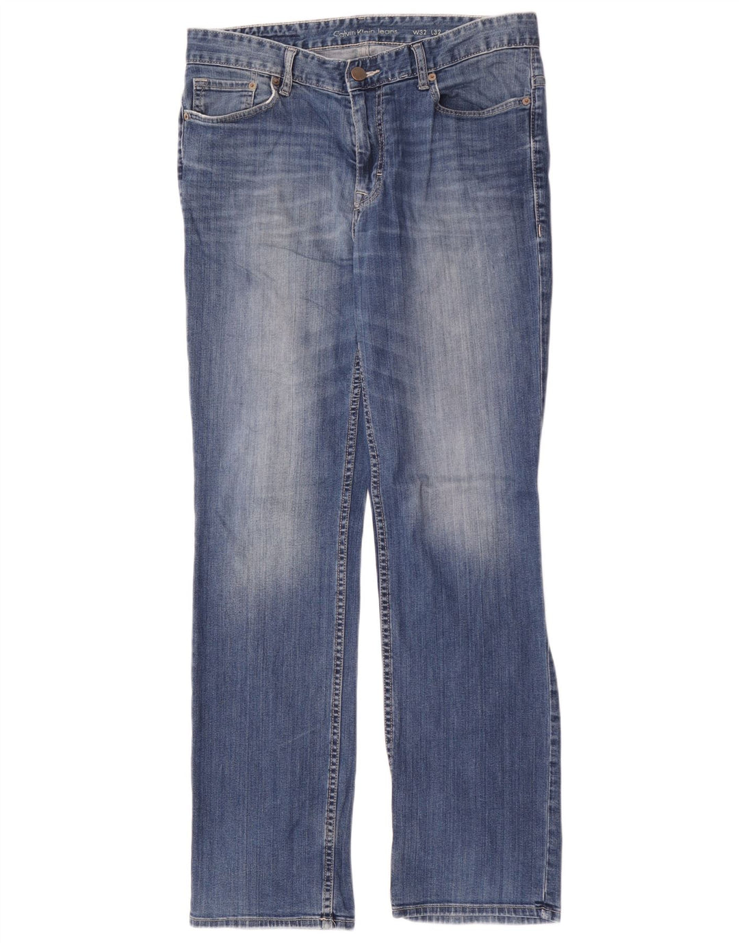 Jeans dritti da uomo Calvin Klein W32 L32 cotone blu