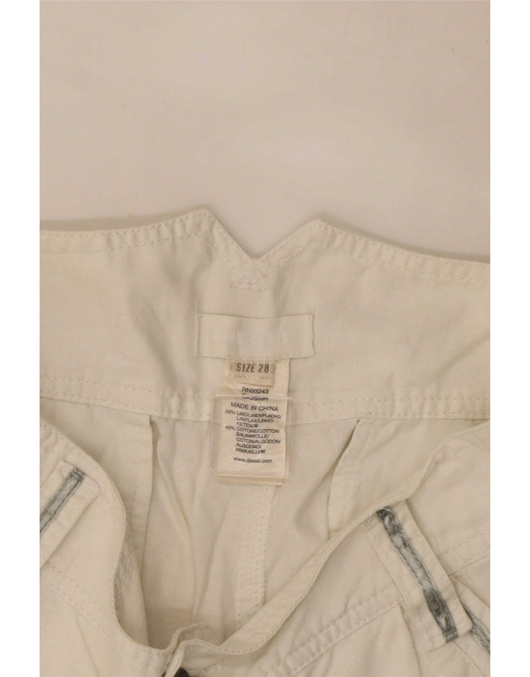 Pantaloni caldi da donna Diesel W28 lino bianco medio