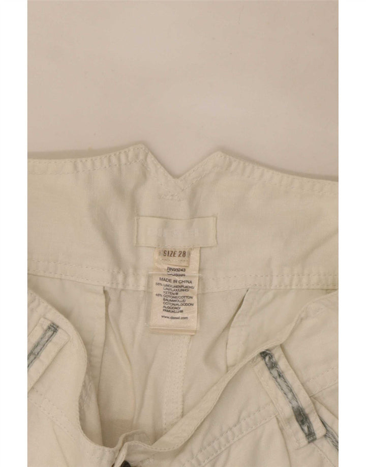 Pantaloni caldi da donna Diesel W28 lino bianco medio