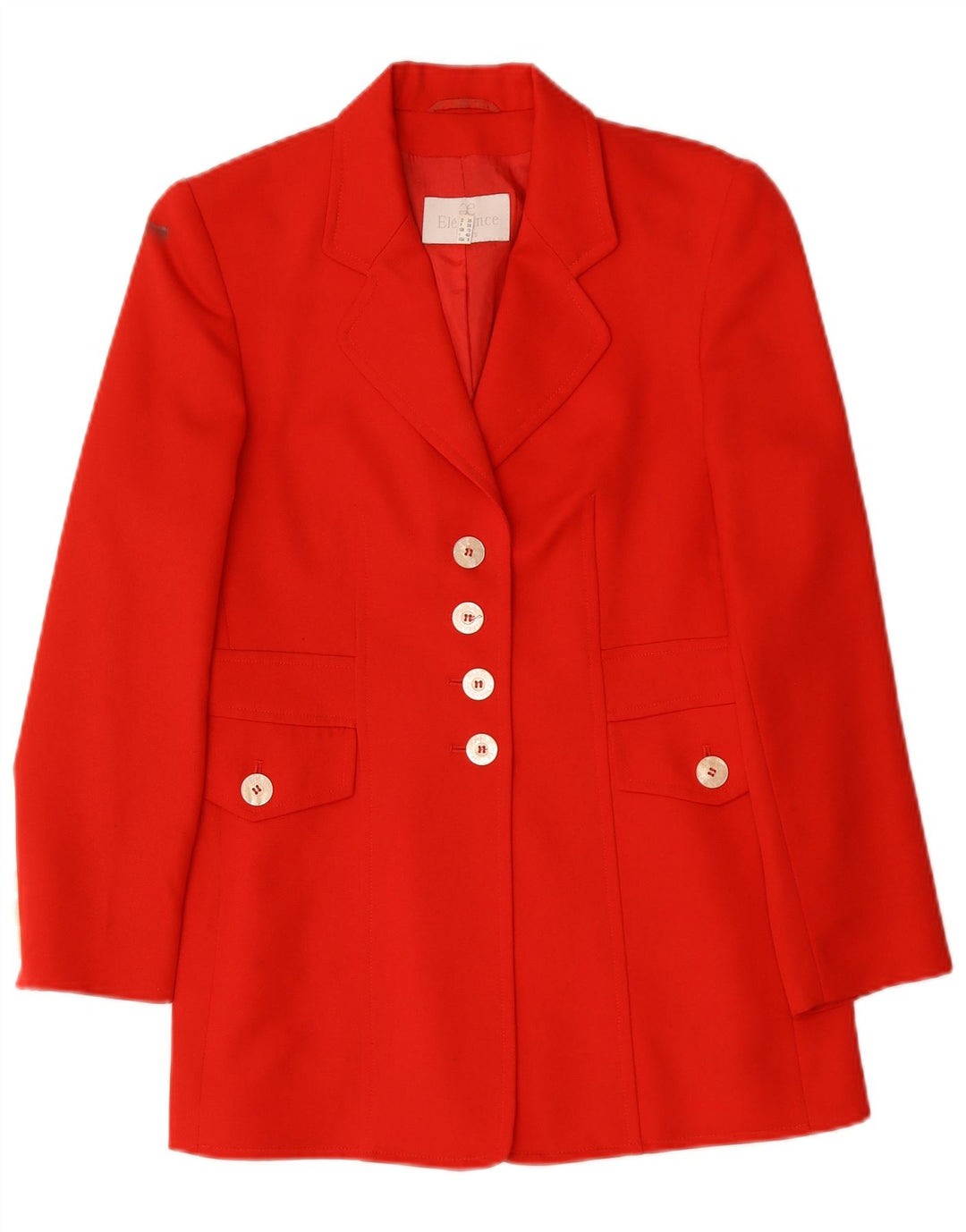 Giacca blazer da donna a 4 bottoni Elegance UK 10 piccola rossa in lana vergine