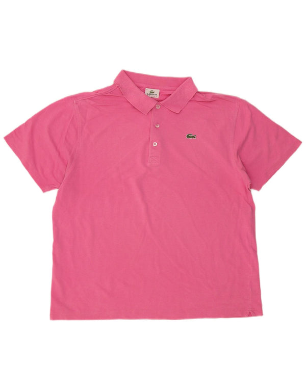 Polo da uomo LACOSTE taglia 6 XL in cotone rosa
