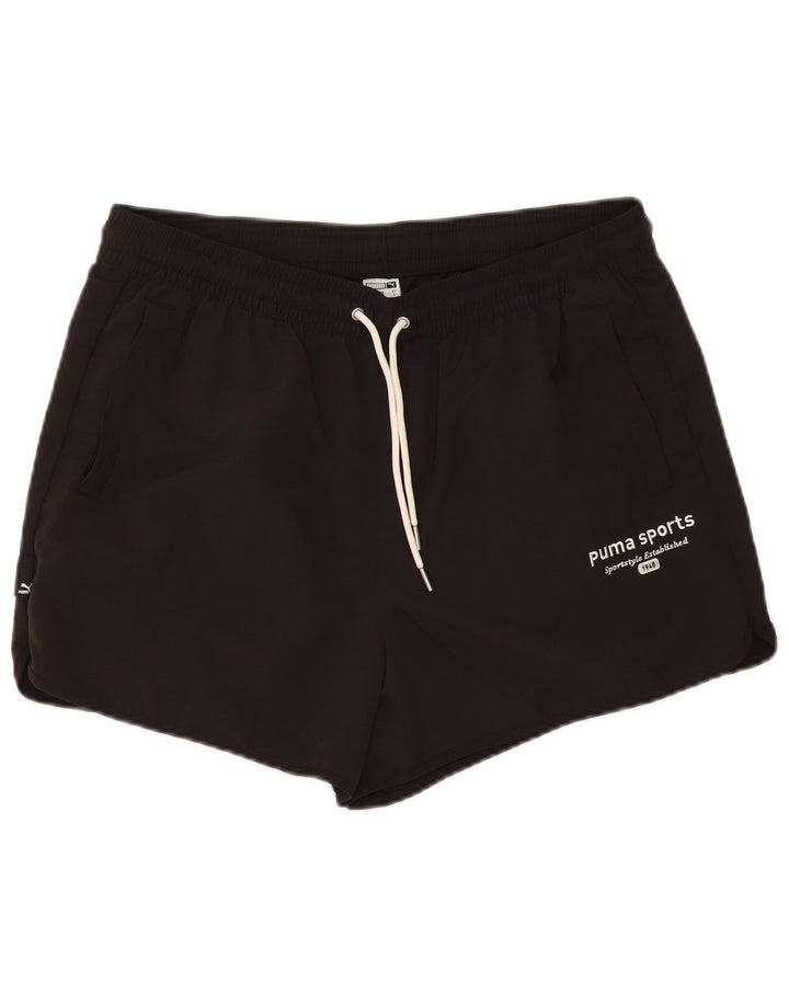 Pantaloncini sportivi da uomo Puma grandi in nylon nero