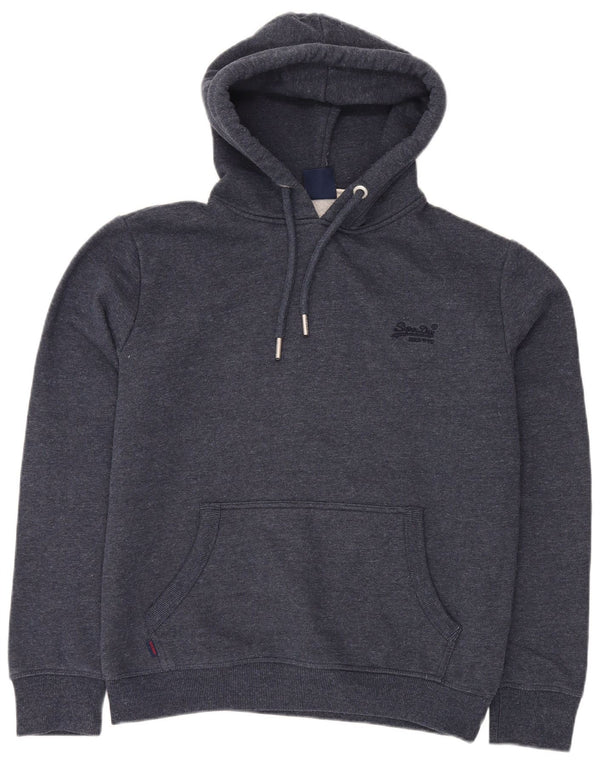 Maglione con cappuccio da uomo Superdry Large in cotone screziato blu navy