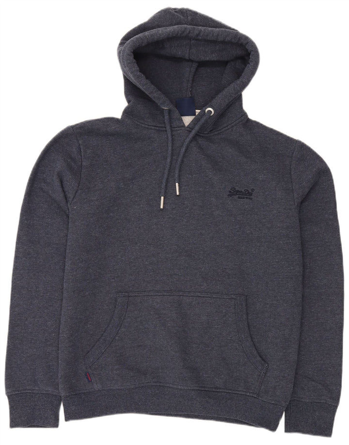 Maglione con cappuccio da uomo Superdry Large in cotone screziato blu navy