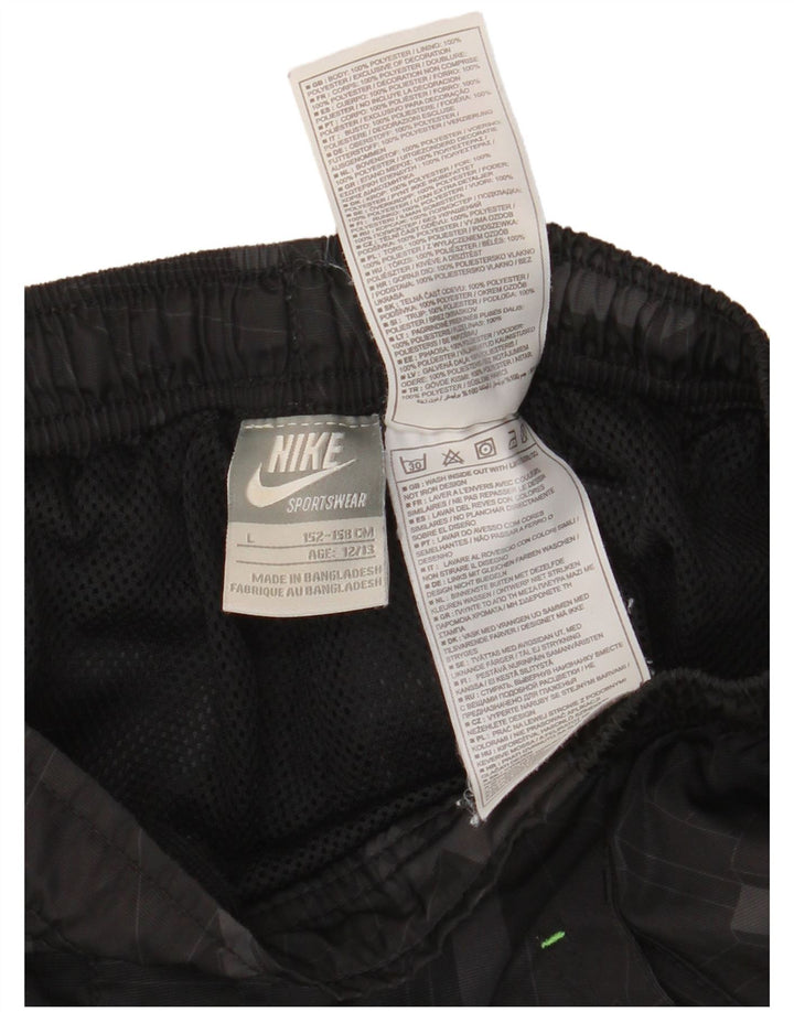 Pantaloncini sportivi NIKE da ragazzo 12-13 anni Large in poliestere geometrico nero