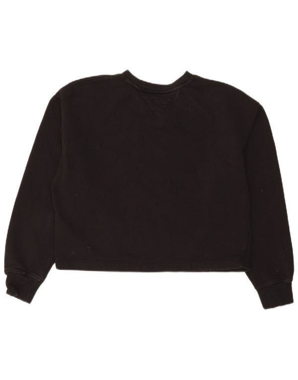 Felpa oversize con grafica da donna Tommy Hilfiger Maglione UK 10 Small Nero