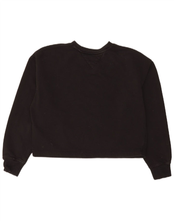 Felpa oversize con grafica da donna Tommy Hilfiger Maglione UK 10 Small Nero