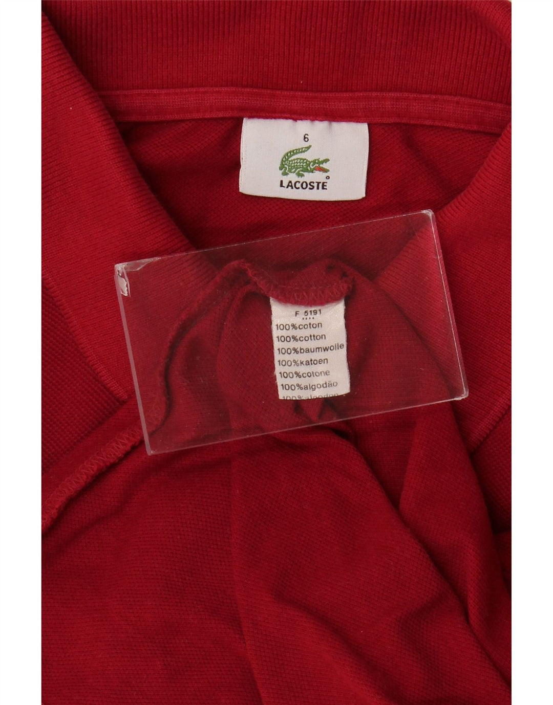 Polo da uomo LACOSTE taglia 6 XL in cotone rosso