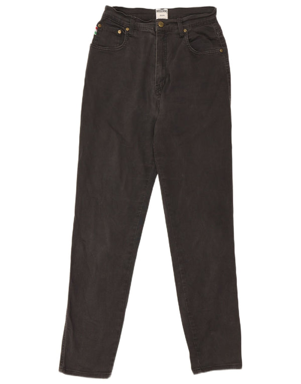 Jeans affusolati a vita alta da donna Moschino W32 L28 cotone nero