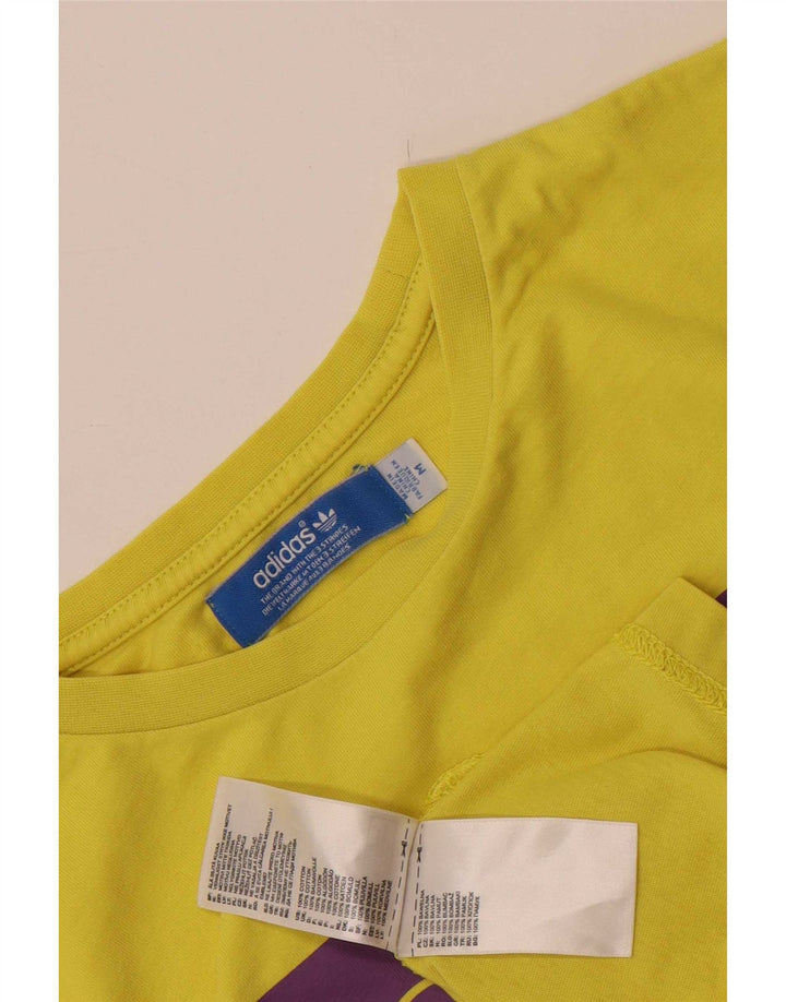 T-shirt grafica da uomo Adidas Top in cotone giallo medio