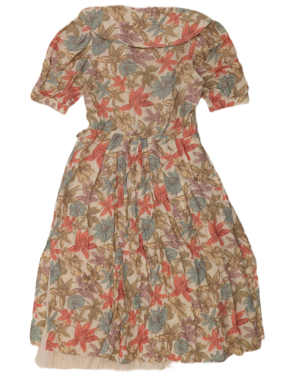 Nuovo abito a trapezio da donna veloce EU 36 Piccola viscosa floreale multicolore