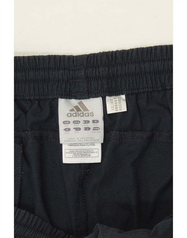 ADIDAS Mens Capri Tracksuit Trousers 2XL  Navy Blue Polyester Vintage Adidas and Second-Hand Adidas from Messina Hembry 