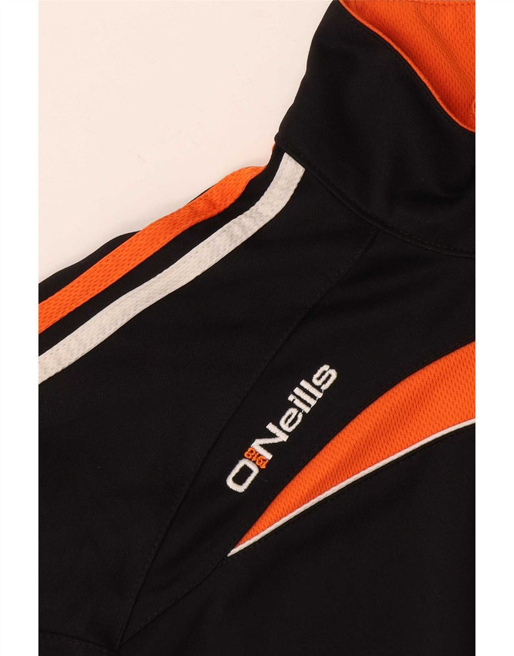 O'Neills Top da uomo con grafica pullover in tinta unita color nero medio