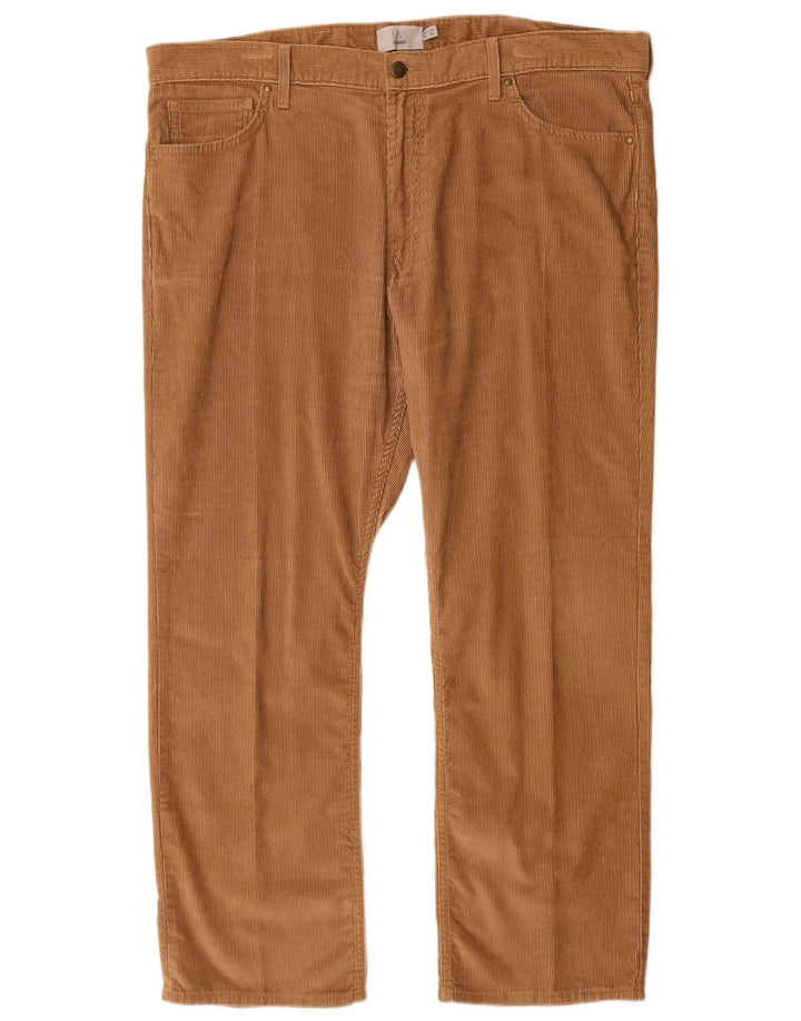 MARKS & SPENCER Pantaloni dritti da uomo in velluto a coste W40 L29 Cotone Beige