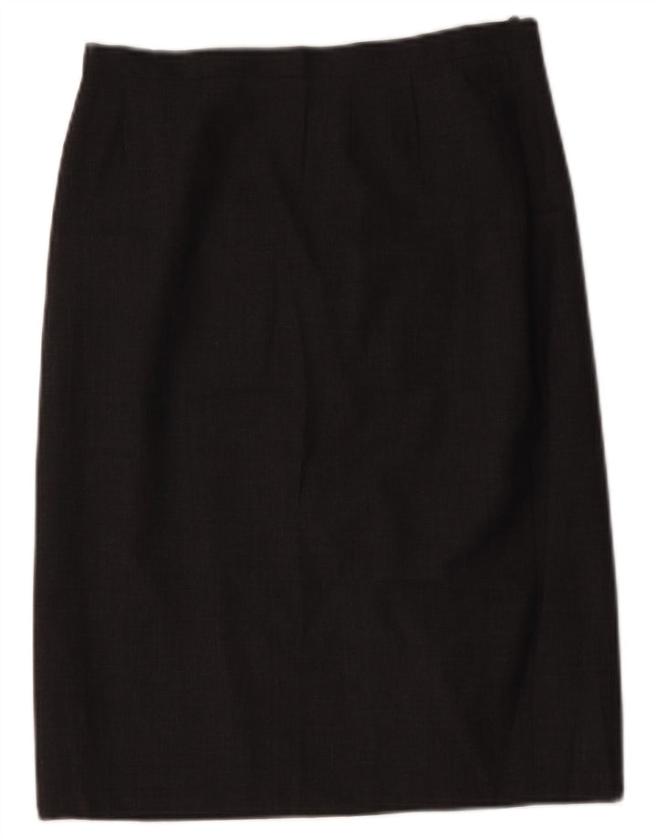 Gonna dritta da donna Max Mara UK 12 media W29 lana grigia