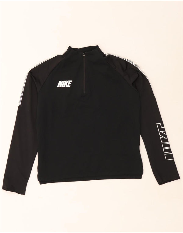 Top Nike Dri Fit Graphic manica lunga per ragazze 12-13 anni Large Nera