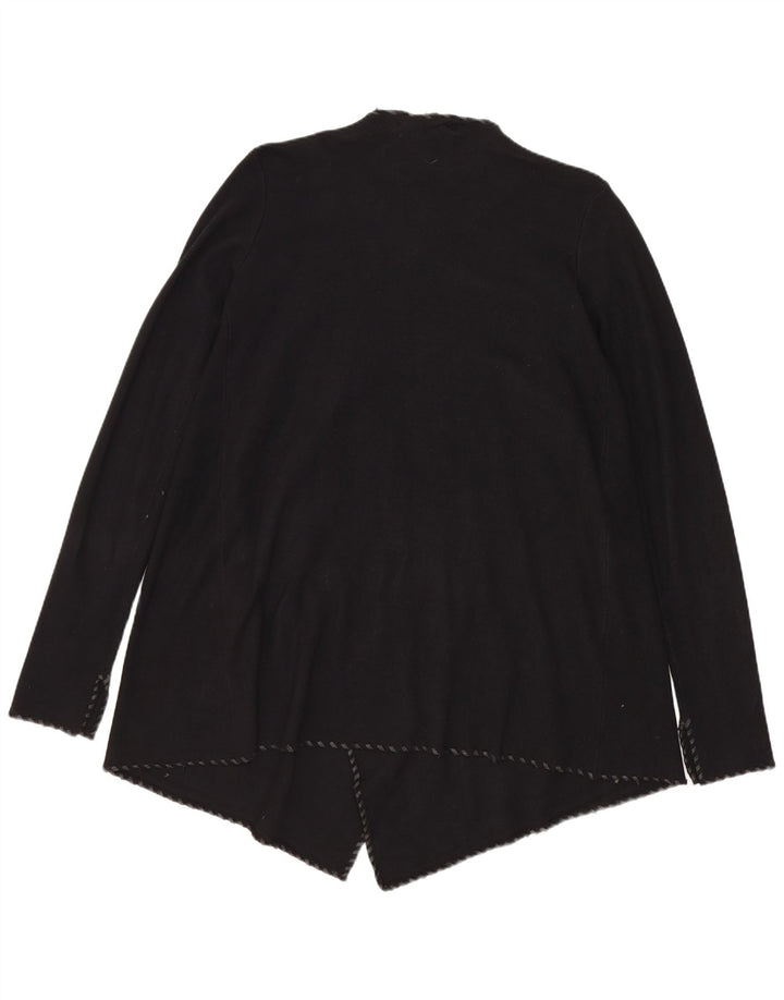 Maglione cardigan aperto asimmetrico da donna Zara UK 12 poliestere nero medio