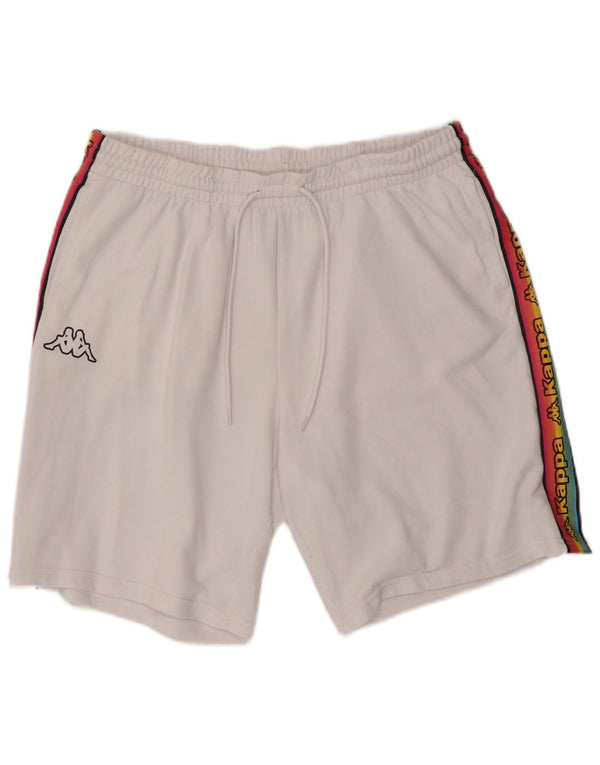 Pantaloncini sportivi grafici da uomo Kappa 2XL cotone color block bianco