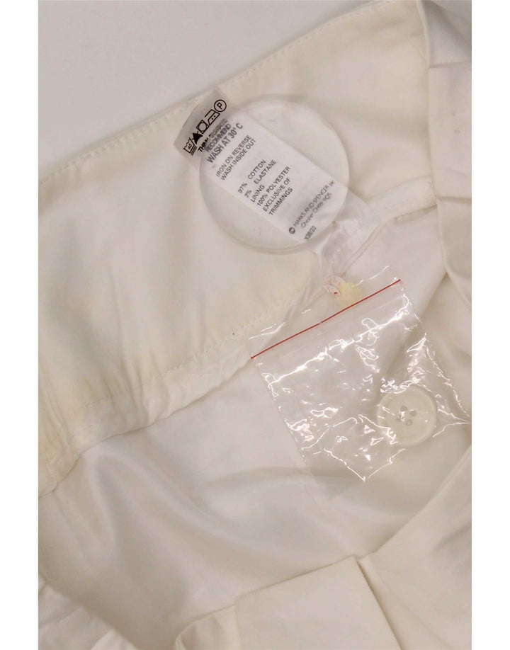 Gonna dritta da donna Marks & Spencer UK 12 media W30 cotone bianco