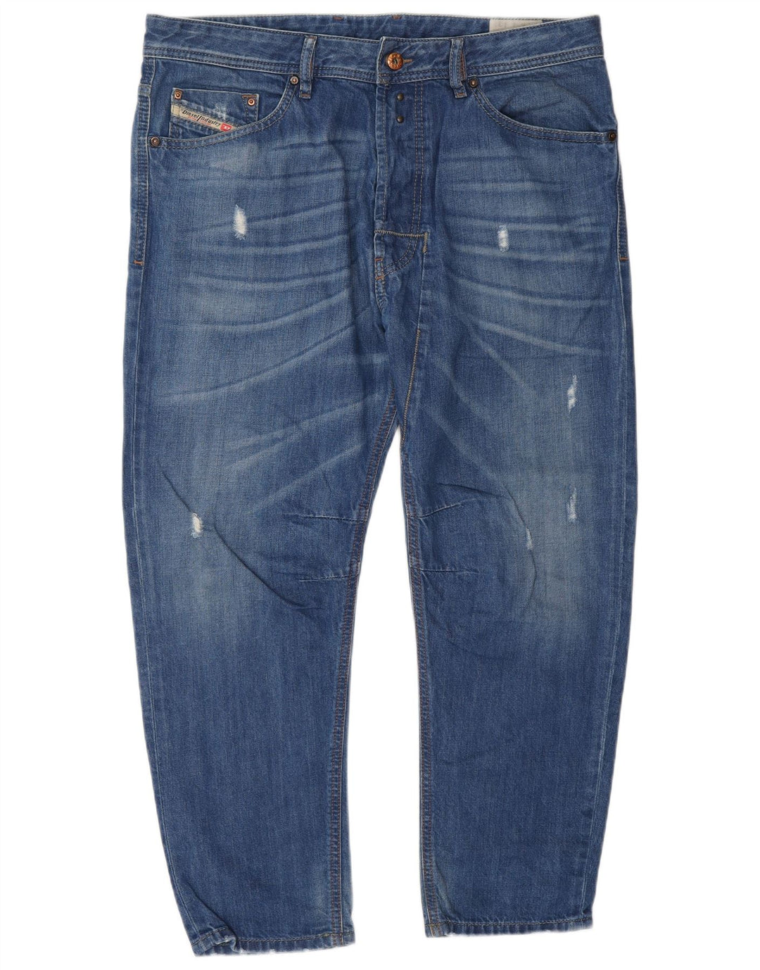 Jeans slim invecchiati da uomo Diesel W34 L26 cotone blu