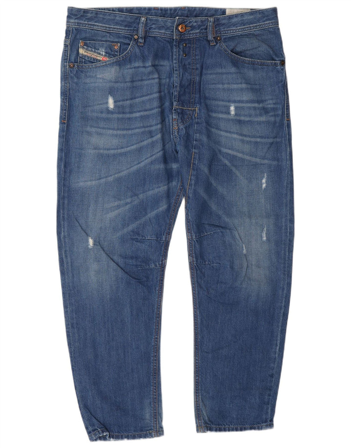 Jeans slim invecchiati da uomo Diesel W34 L26 cotone blu