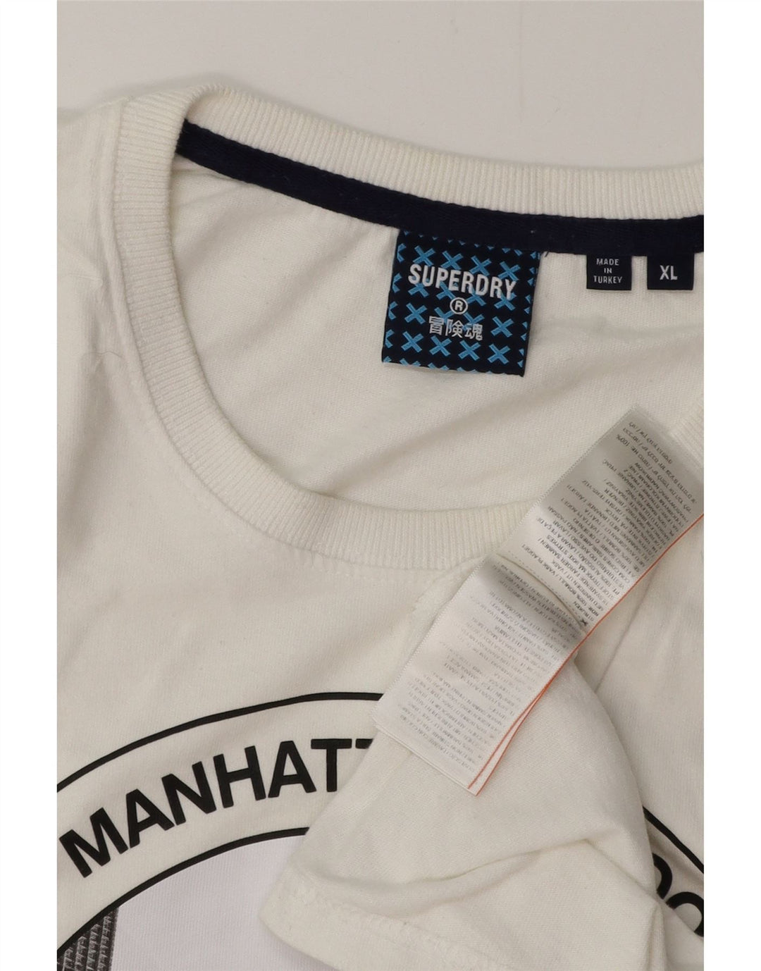 T-shirt grafica da donna SUPERDRY Top UK 18 XL cotone bianco