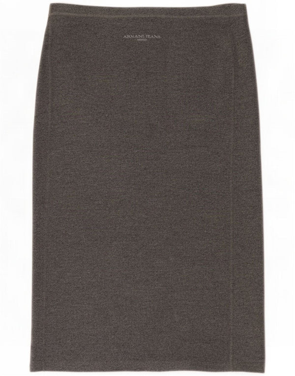 Armani Gonna a portafoglio da donna in maglia IT 42 Media W30 Grigio Cotone