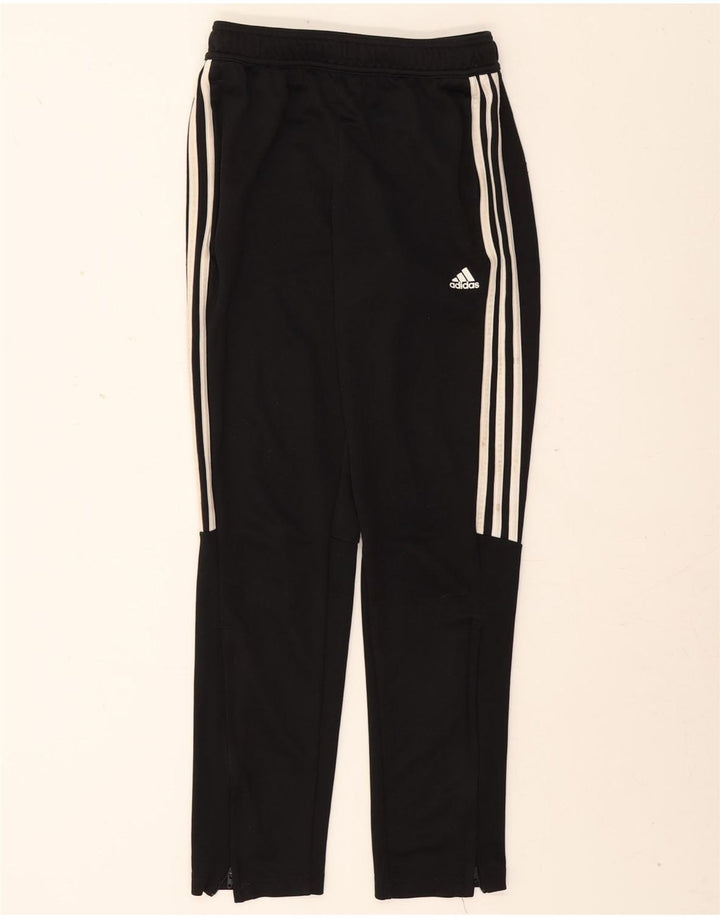 ADIDAS Boys Aeroready Tracksuit Trousers 13-14 Years Black Polyester