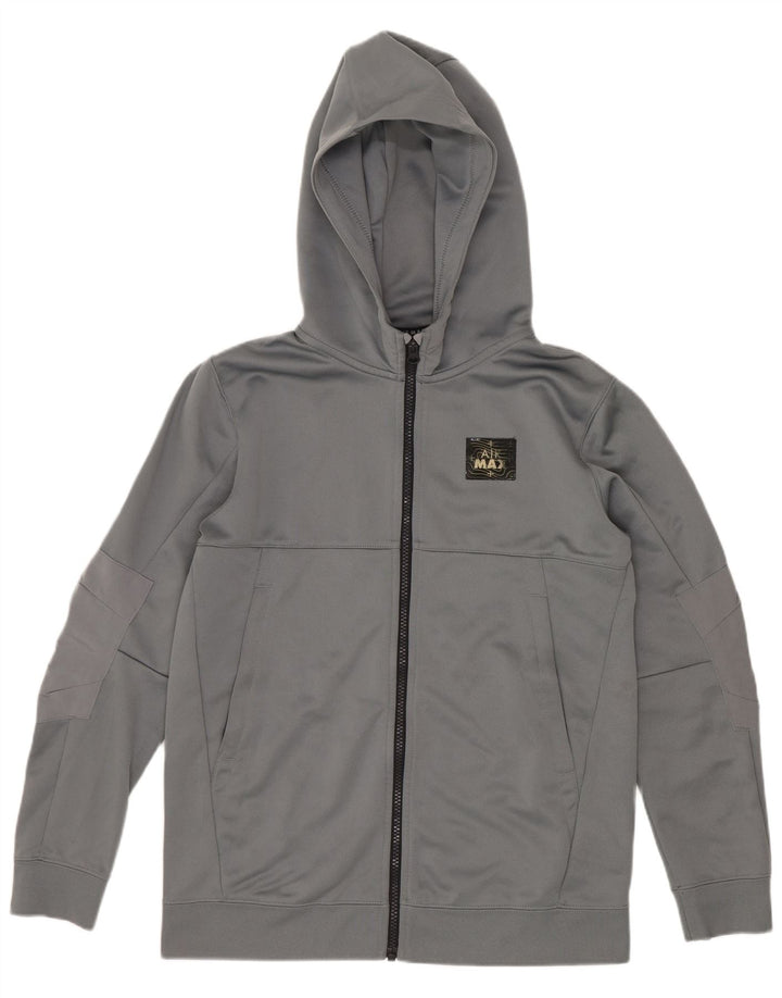 Felpa con cappuccio e zip grafica Nike da ragazzo, 12-13 anni, grande, in poliestere grigio