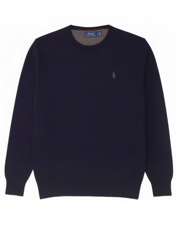 Polo Ralph Lauren Maglione girocollo da uomo di lana grande blu navy