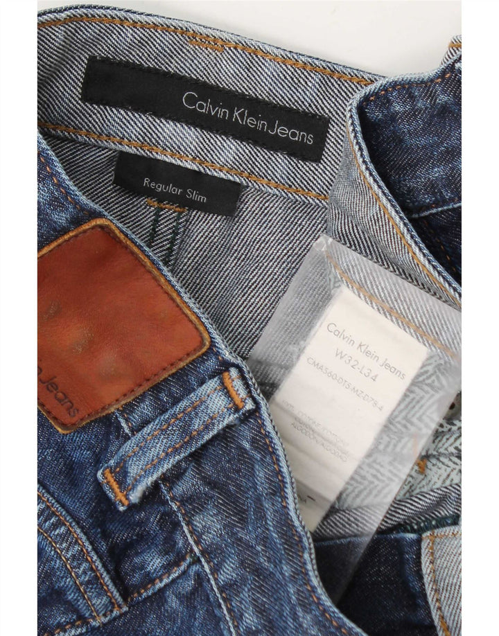 Calvin Klein Jeans slim regolari da uomo invecchiati W32 L34 cotone blu