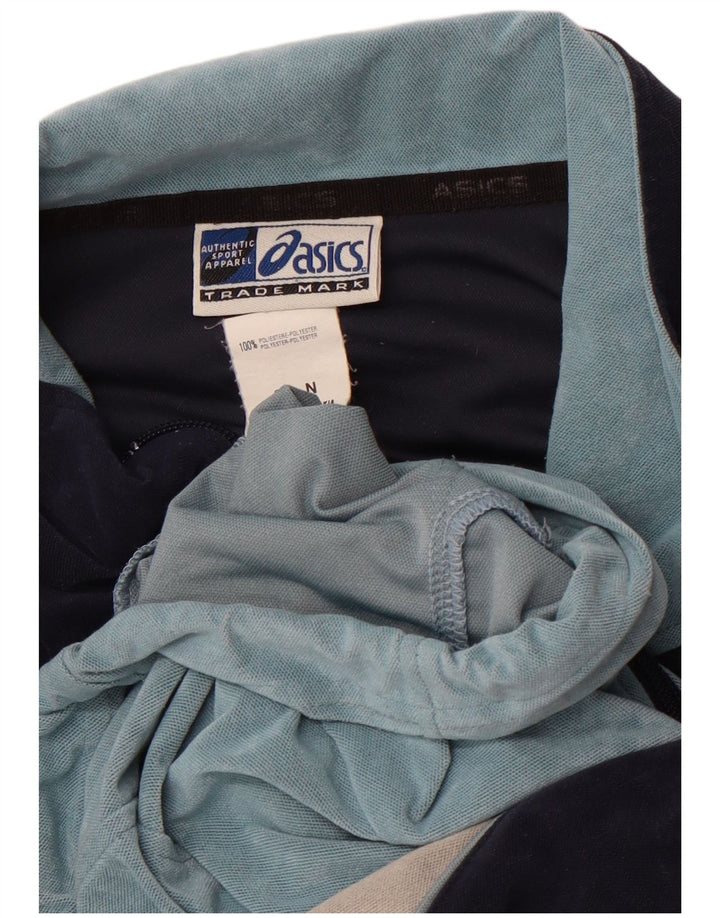 Giacca da ginnastica da uomo ASICS, giacca grande, in poliestere color block, blu, sportiva