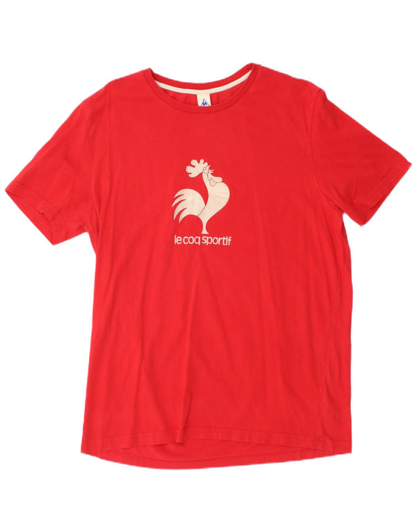 T-shirt grafica da uomo Le Coq Sportif Top XL in cotone rosso
