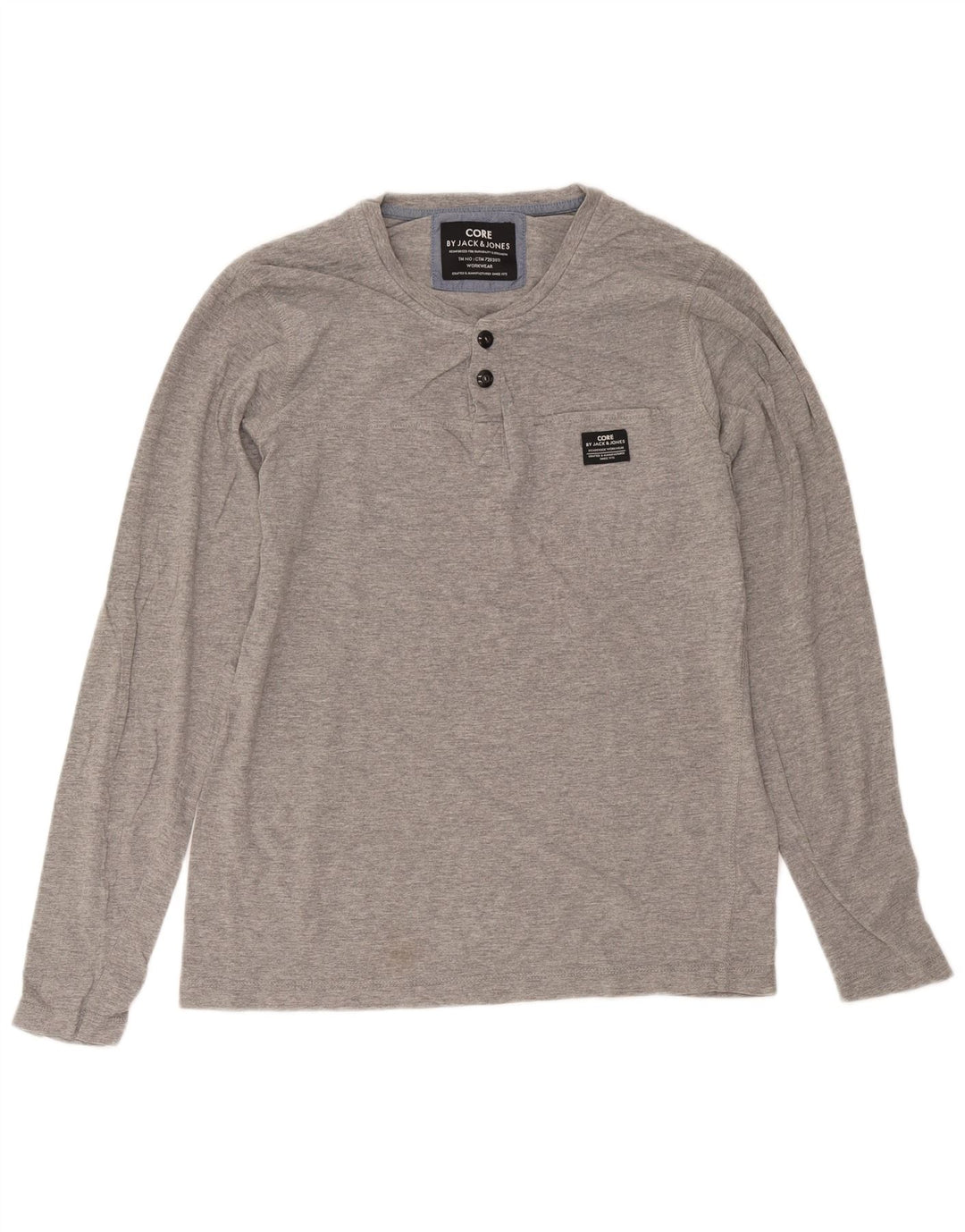 Jack & Jones Top da uomo a maniche lunghe in cotone chiazzato grigio grande
