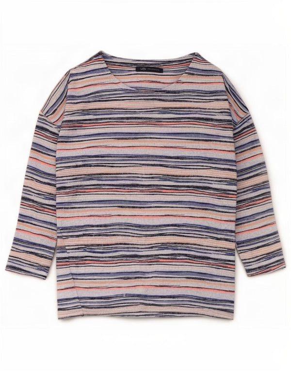 Marks & Spencer Top da donna manica 3/4 UK 8 piccolo a righe multicolore