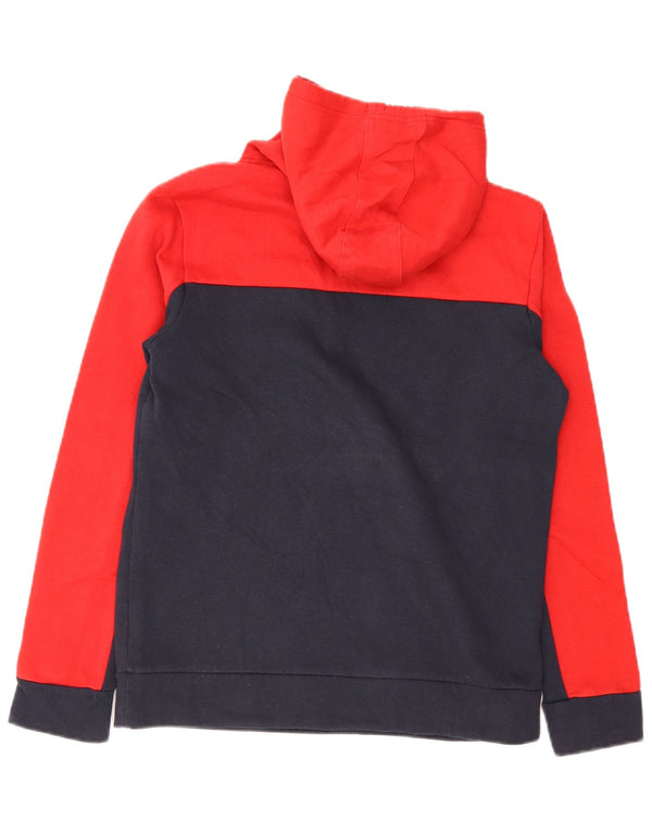 Felpa con cappuccio grafica da uomo Adidas UK 16/18 Large blu navy color block