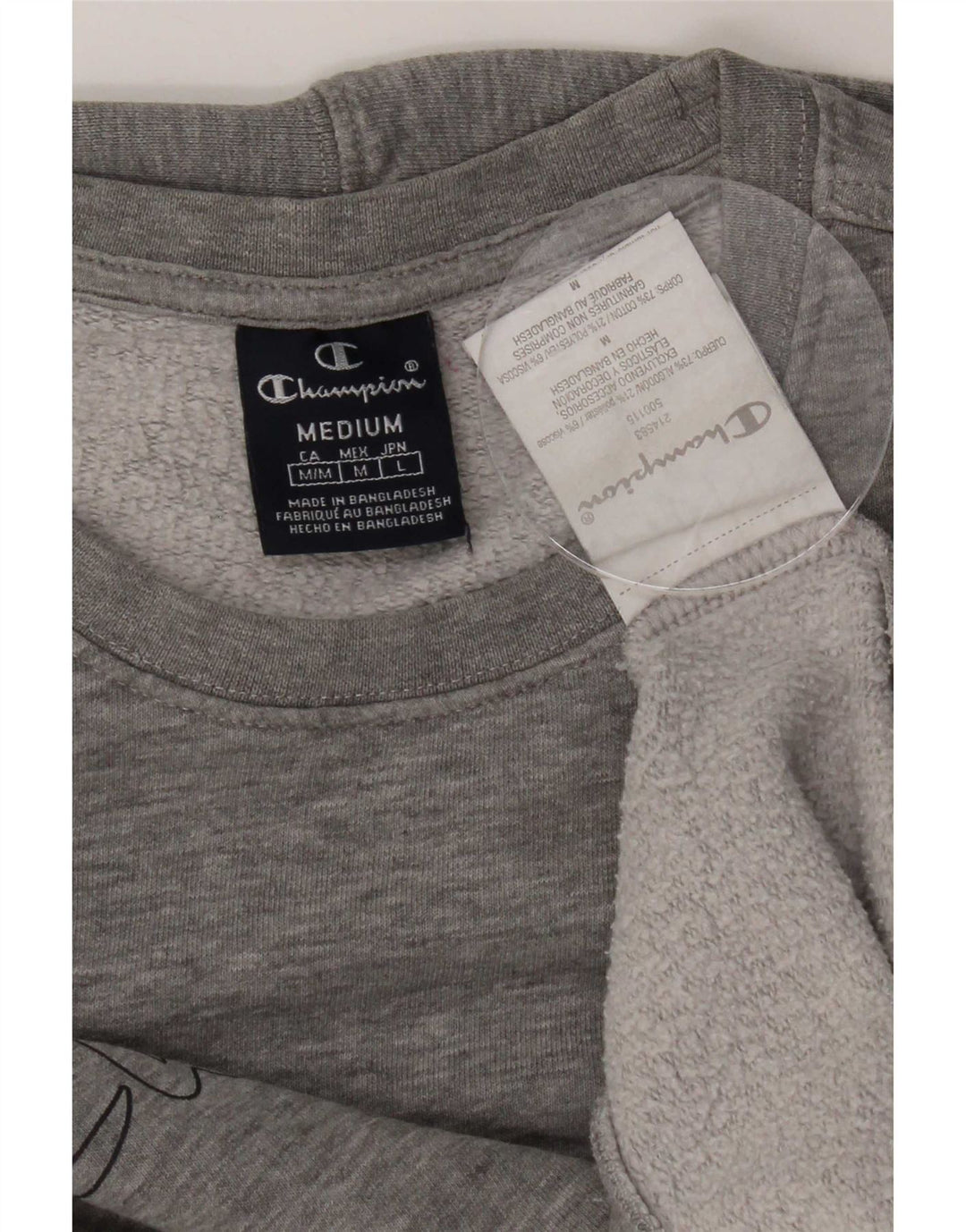 Felpa grafica da uomo Champion in cotone chiazzato grigio medio