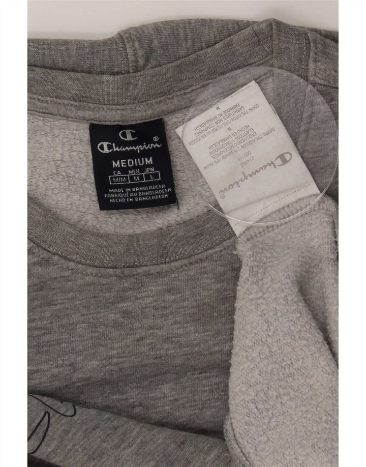 Felpa grafica da uomo Champion in cotone chiazzato grigio medio