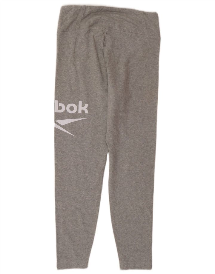 Leggings grafici da donna Reebok UK 12/14 Cotone grigio medio
