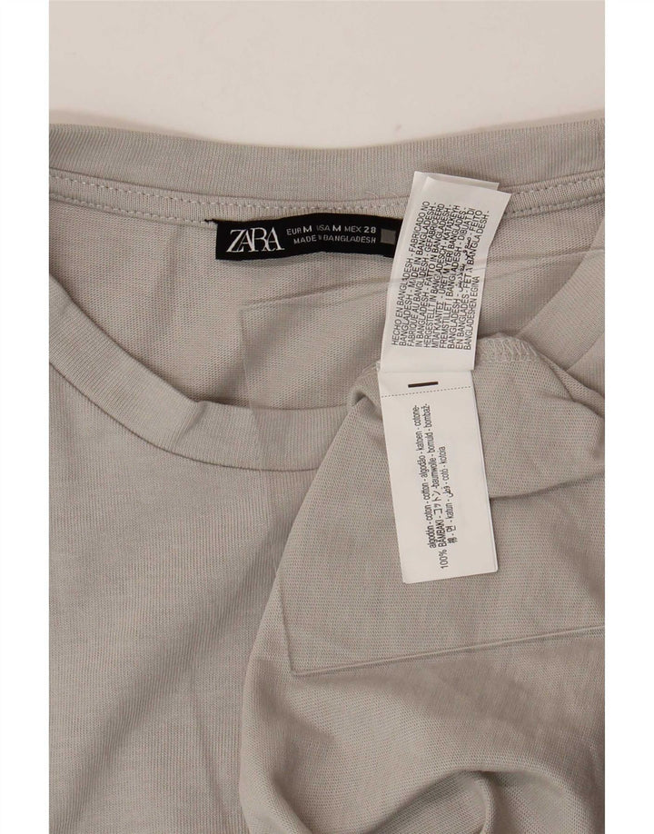 Canotta da donna Zara UK 14 cotone grigio medio