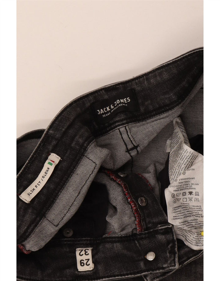 Jack & Jones Uomo GLENN Slim Jeans W29 L32 Cotone Grigio