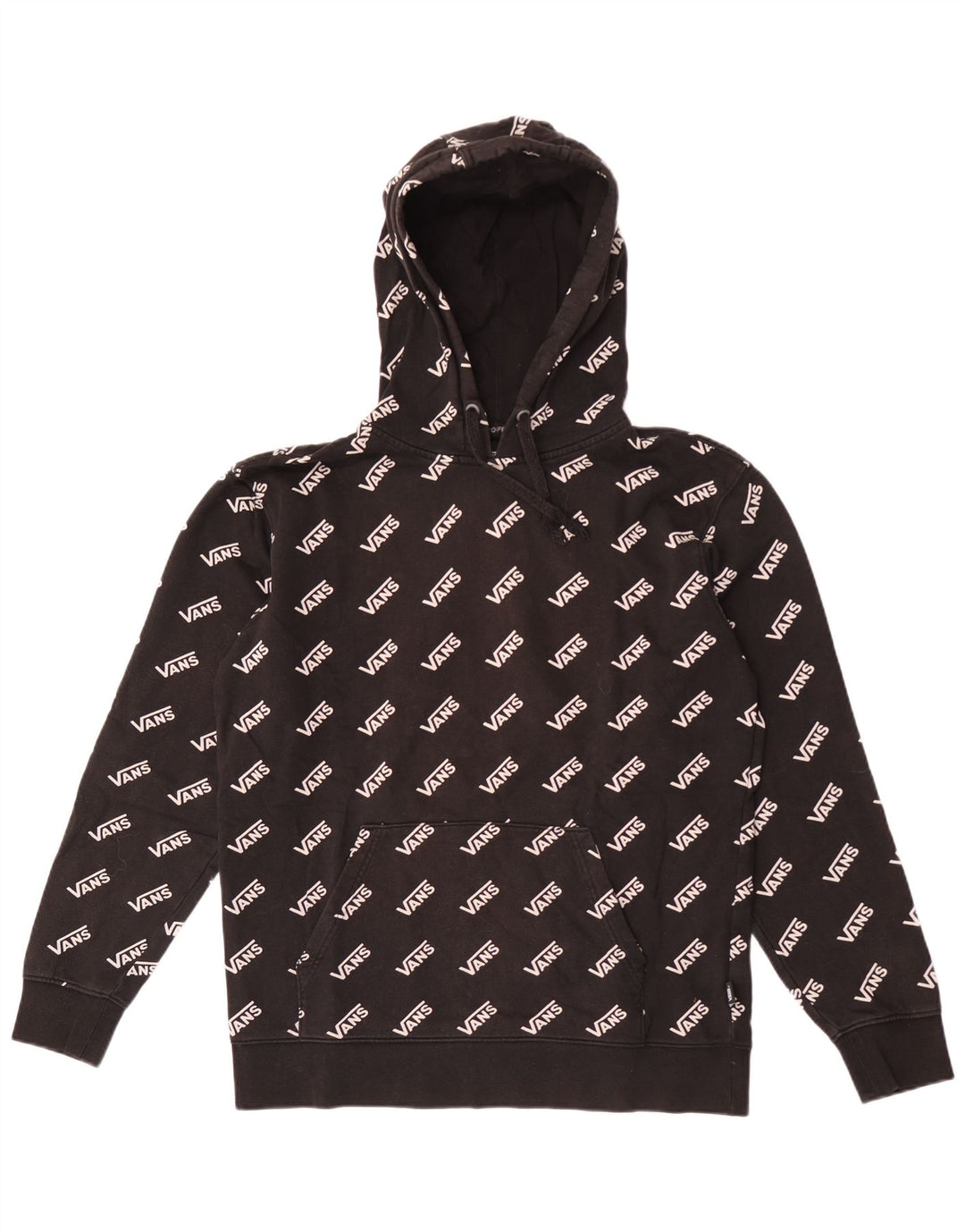 Felpa con cappuccio grafica da uomo Vans, cotone medio nero