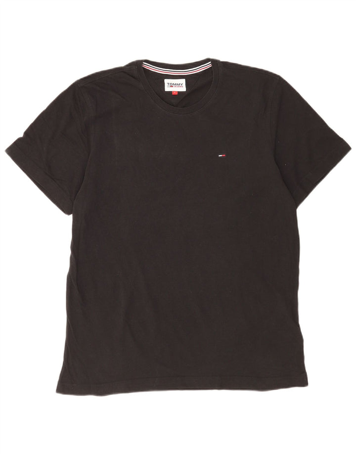 T-shirt da uomo Tommy Hilfiger Top grande in cotone nero