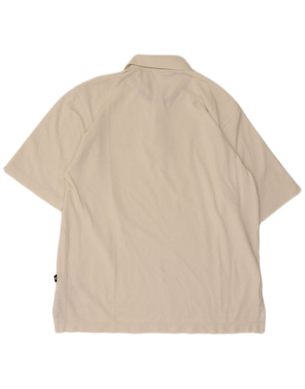 Polo Adidas da uomo UK 42/44 grande in cotone bianco sporco