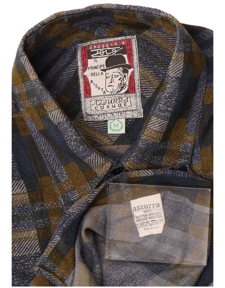 AZZURRA Camicia Uomo in Flanella Viscosa Media Check Multicolore