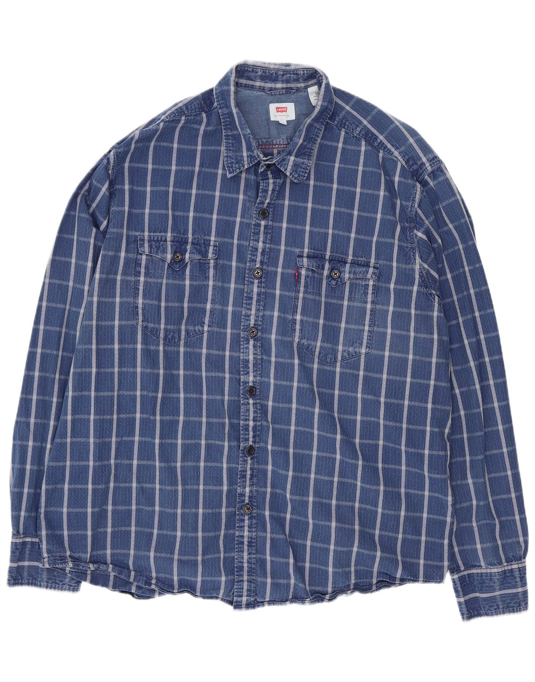Camicia da uomo Levi's XL in cotone a quadri blu
