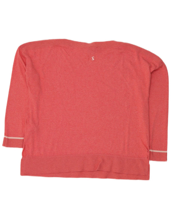 Joules Womens Oversized Boat Neck Jumper Sweater UK 18 XL Pink Cotton