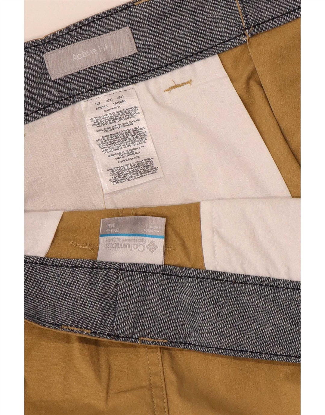 Pantaloncini cargo Columbia Active da uomo W34 Large in cotone marrone